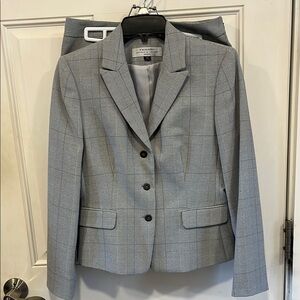 Gray Plaid Blazer and Skirt Set